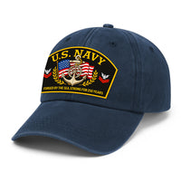 Custom Ranks & Text Premium Washed Denim Cap DC013