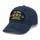Custom Ranks & Text Premium Washed Denim Cap DC009