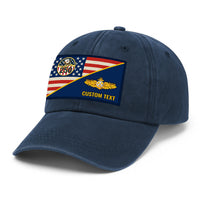 Custom Ranks & Text Premium Washed Denim Cap DC017