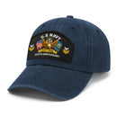 Premium Washed Denim Cap – Embroidered-Effect Print DC004