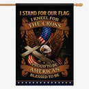 Proud To Be American Christian House Flag Eagle Cross Patriotic Decor