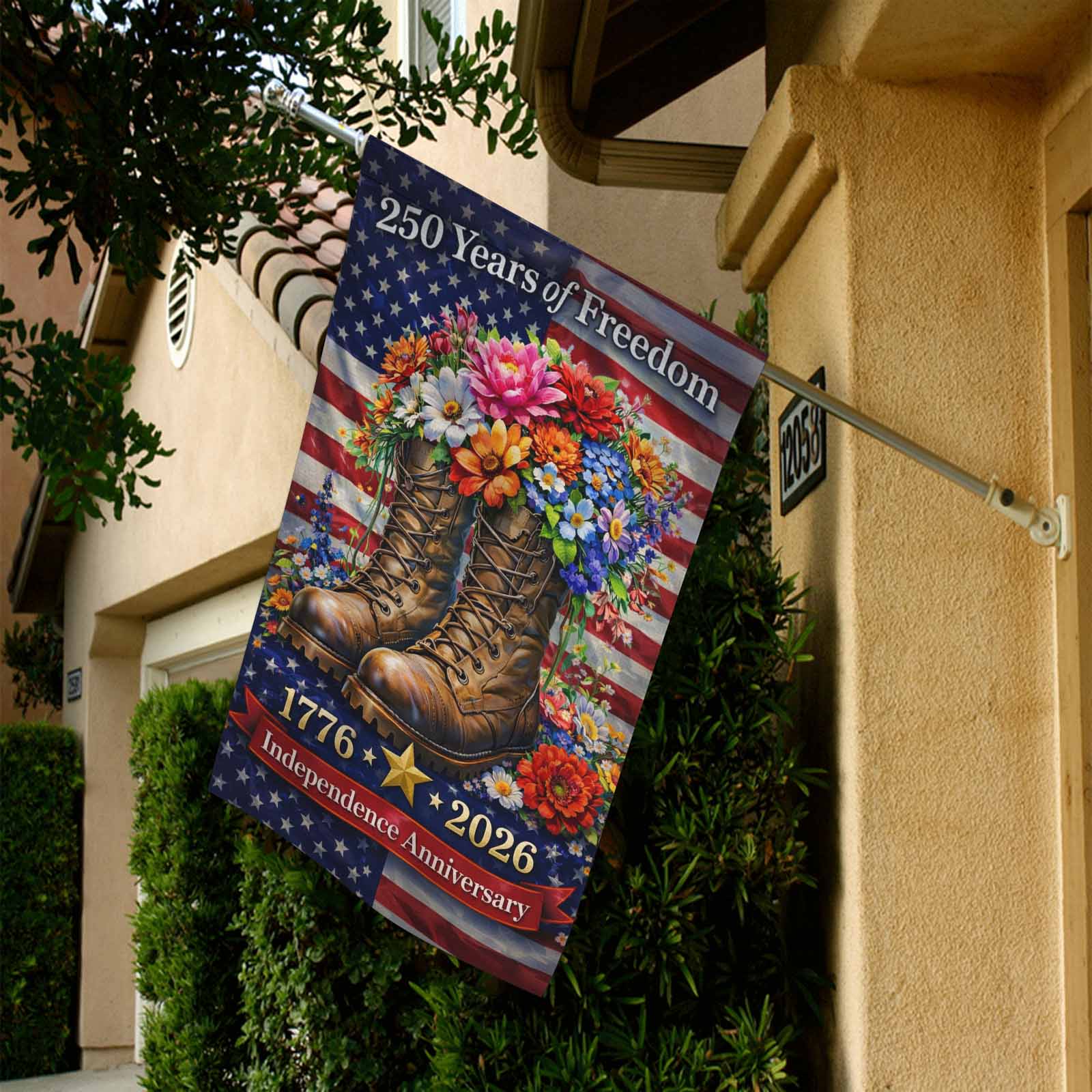America 250 Garden Flag – Veteran Tribute 1776–2026 Independence Anniversary