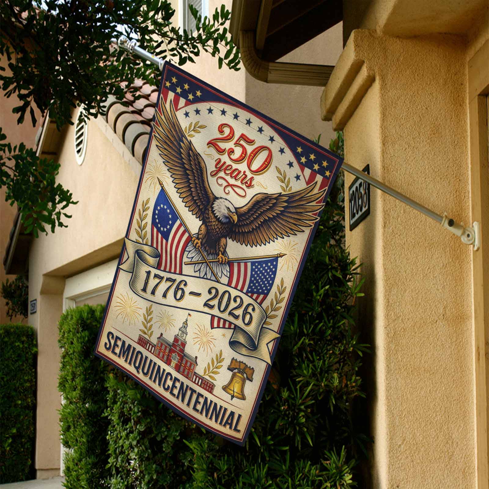 America 250 Patriotic Garden Flag Eagle 250 Years Independence 1776-2026