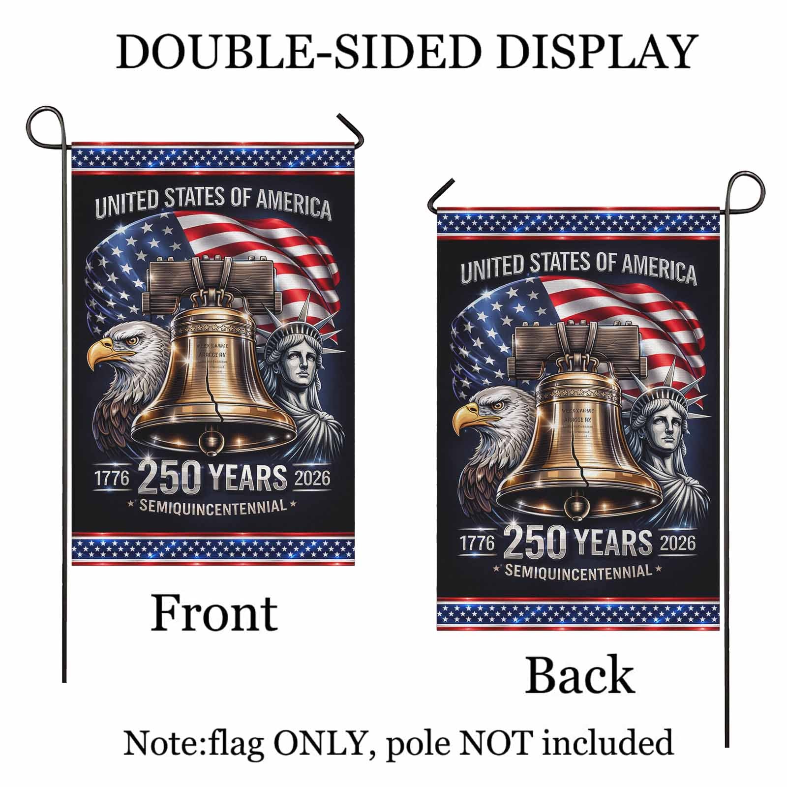America 250 Garden Flag – United States 1776–2026 Semiquincentennial Anniversary