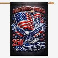 USA 250th Anniversary Patriotic House Flag Eagle Liberty American Flag