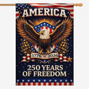 USA 250 Years of Freedom Patriotic House Flag Eagle American Decor