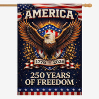 USA 250 Years of Freedom Patriotic House Flag Eagle American Decor