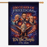 America 250 House Flag 250 Years of Freedom 1776-2026 Patriotic Decor