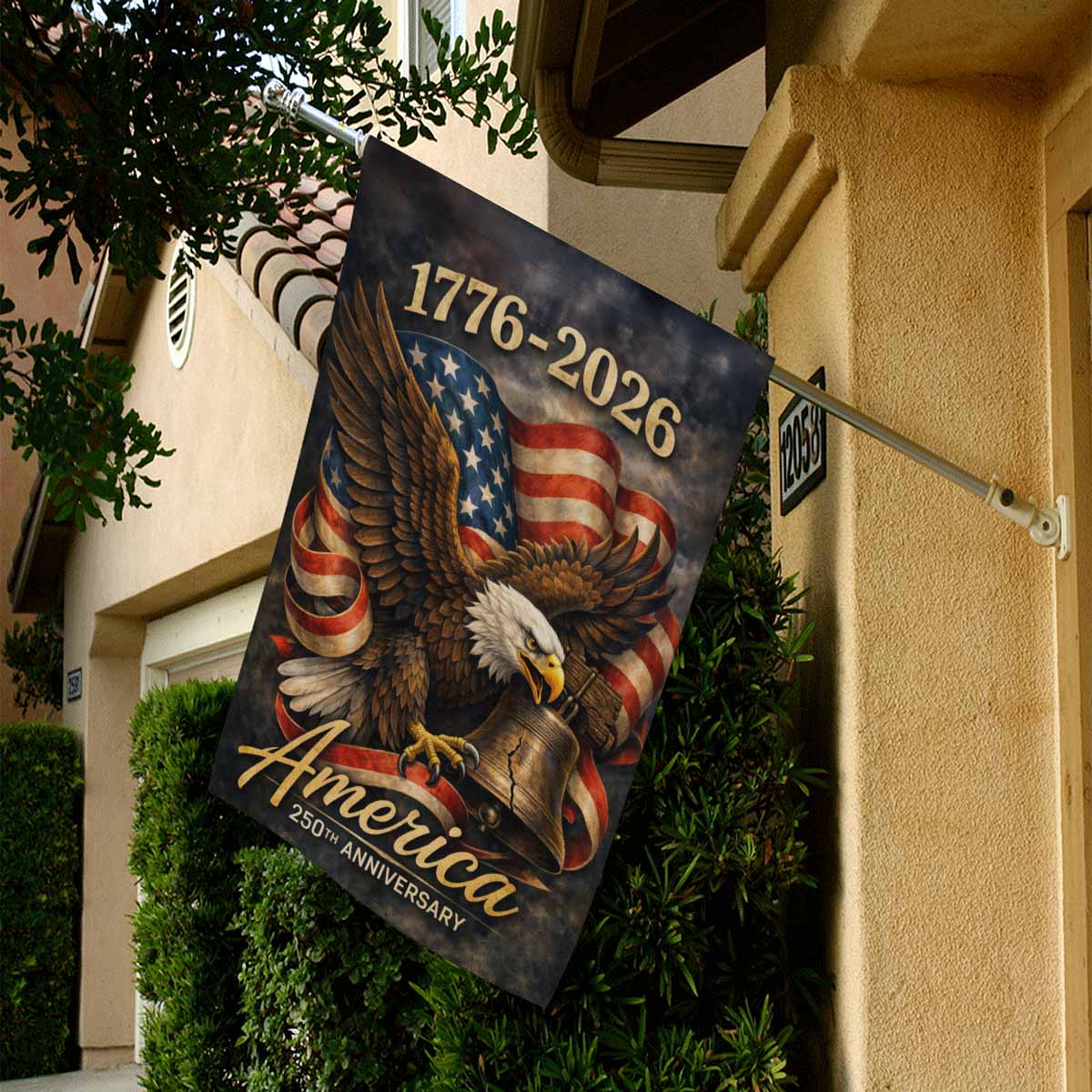 1776–2026 America 250th Anniversary House Flag Eagle Banner
