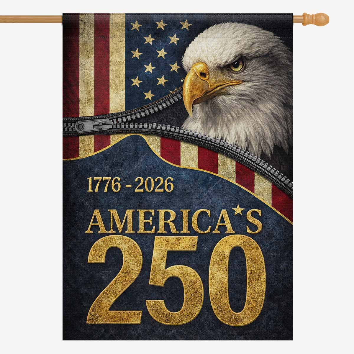 America’s 250 House Flag 1776–2026 Patriotic Eagle USA Banner