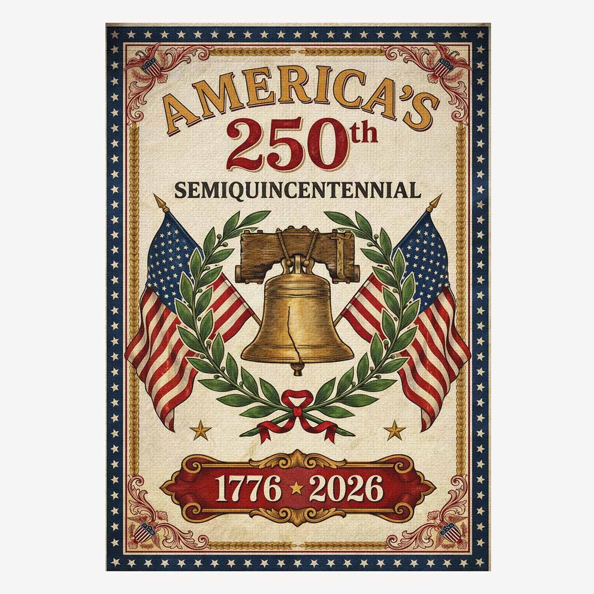 America 250 Semiquincentennial House Flag 1776–2026 Patriotic Banner