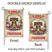 America 250 Garden Flag – Independence Day 1776–2026 Liberty Bell Freedom