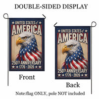 USA 250th Anniversary Patriotic Garden Flag American Eagle Flag Decor