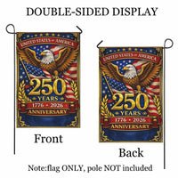 America 250 Years Garden Flag 1776–2026 Patriotic Eagle Anniversary Decor