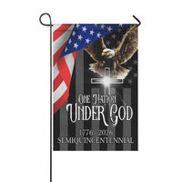 One Nation Under God Garden Flag – America 250 Christian Patriotic Eagle 1776–2026