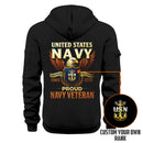 Personalized US Navy Quater Zip Hoodie JQZ03