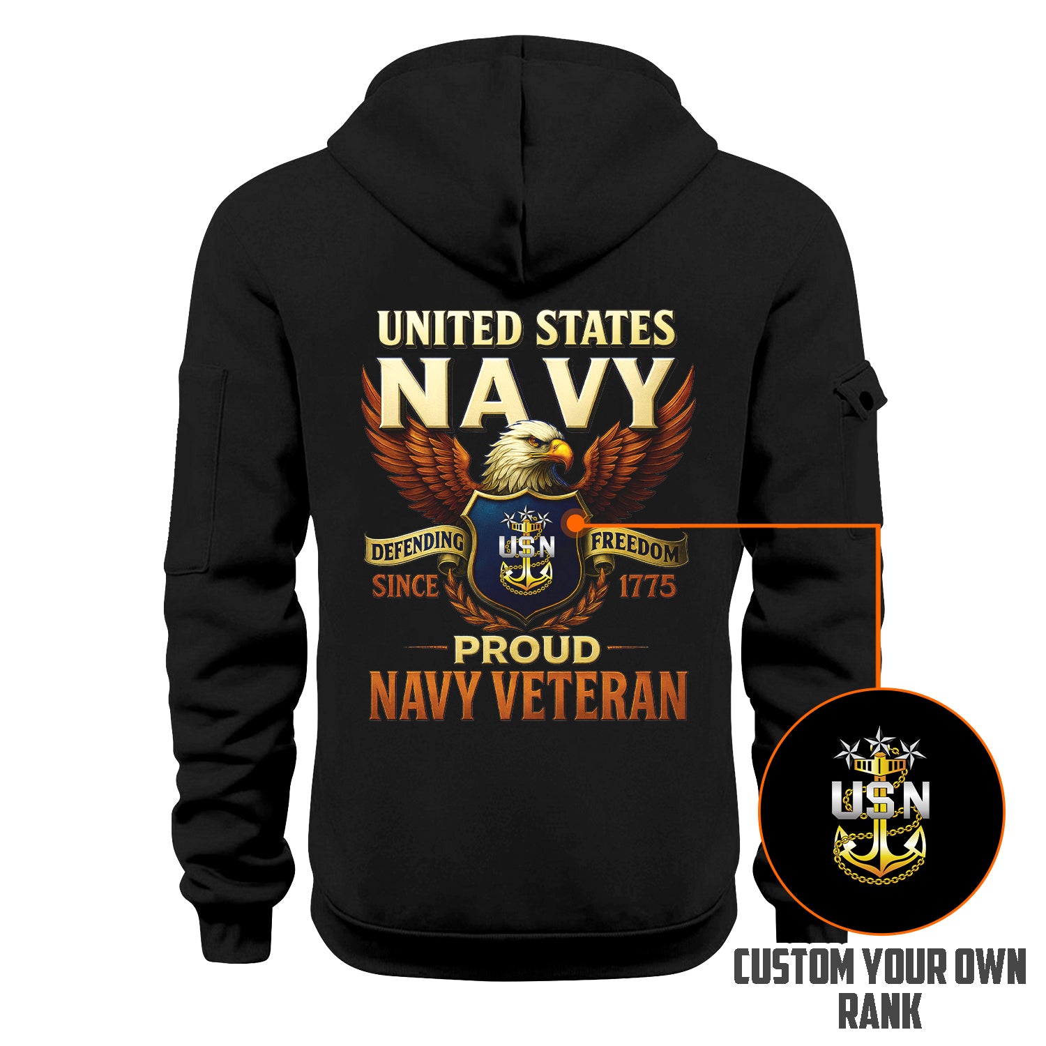 Personalized US Navy Quater Zip Hoodie JQZ03