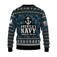 Personalized US Navy Christmas Ugly Sweater JUST06