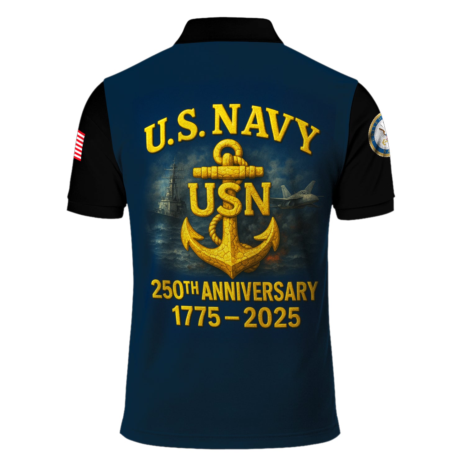 US Navy Polo Shirt – Custom Rank & Text