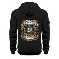 Personalized US Navy Quater Zip Hoodie JQZ11