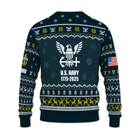 Personalized US Navy Christmas Ugly Sweater UST002
