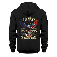 Personalized US Navy Quater Zip Hoodie JQZ05