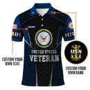 US Navy Veteran Polo Shirt – Bold Crest & Custom Rank Tribute Edition