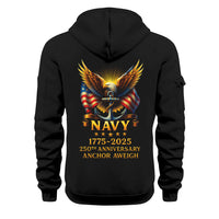 Personalized US Navy Quater Zip Hoodie JQZ02