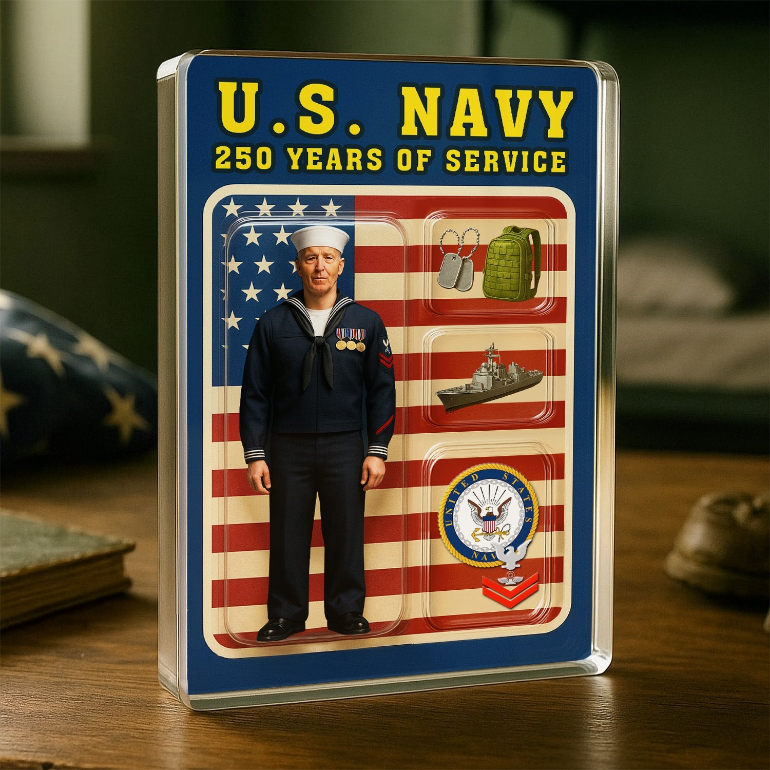 Custom Figure Traditional Sailor Uniform Acrylic Block