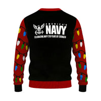 US Navy Light It Up Christmas Ugly Sweater