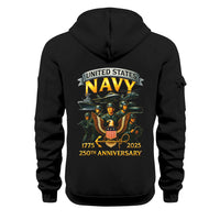 Personalized US Navy Quater Zip Hoodie JQZ09
