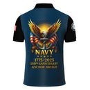 US Navy Polo Shirt – Eagle & Flag Emblem Design with Custom Rank