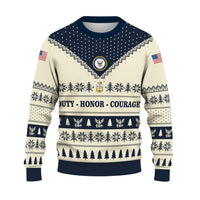 Personalized US Navy Christmas Ugly Sweater UST019