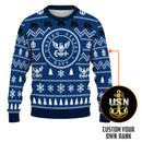Personalized 250th US Navy Christmas Ugly Sweater UST016