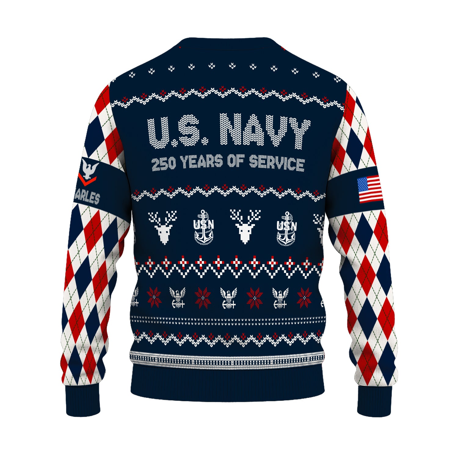 Personalized US Navy Christmas Ugly Sweater UST005