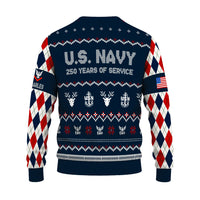 Personalized US Navy Christmas Ugly Sweater UST005