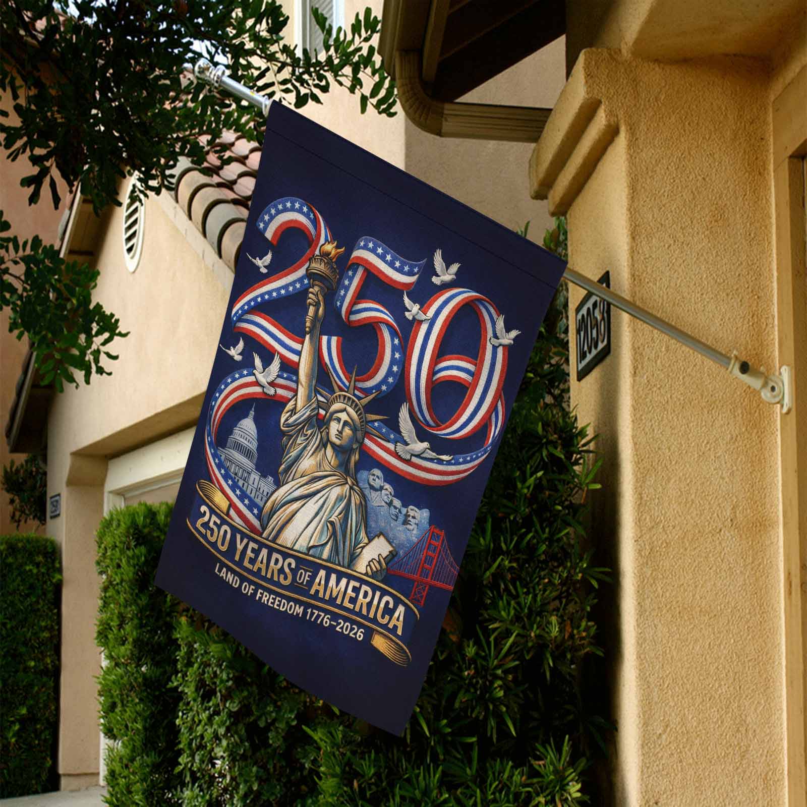 America 250 Garden Flag Statue of Liberty 250 Years of America 1776-2026 Patriotic Yard Decor