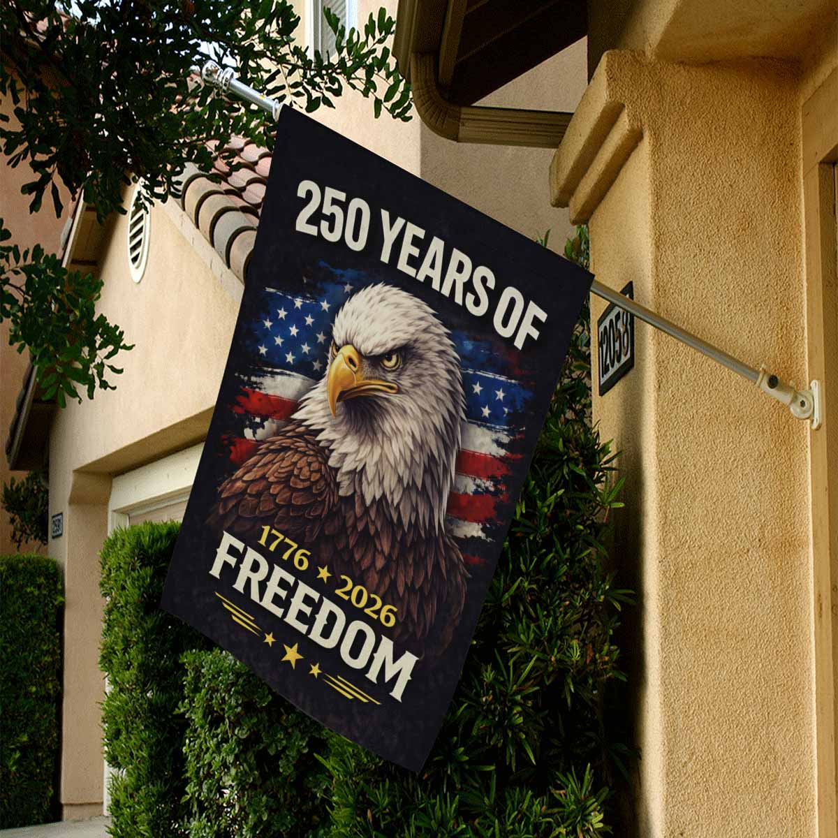 250 Years of Freedom House Flag – 1776–2026 Patriotic Eagle