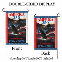 America 250 Garden Flag Patriotic Eagle Fireworks 250th Birthday USA 1776-2026 Independence Decor