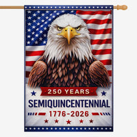 America 250 Years House Flag 1776–2026 – Patriotic Eagle Semiquincentennial Banner