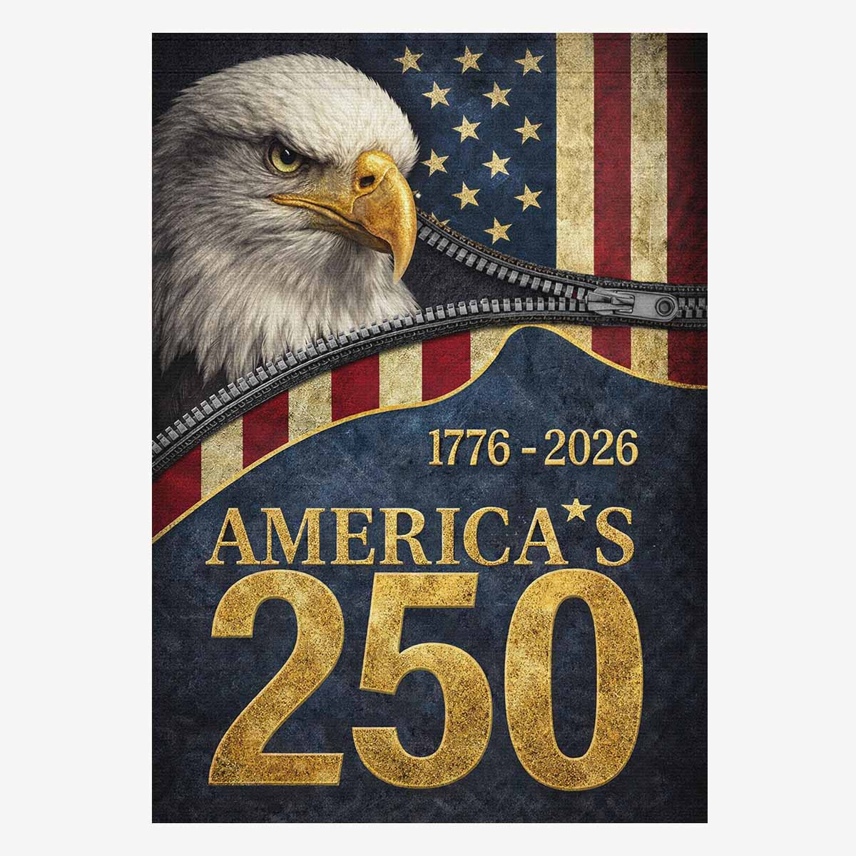 America’s 250 House Flag 1776–2026 Patriotic Eagle USA Banner