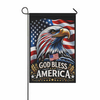 God Bless America Garden Flag Patriotic Eagle USA Decor