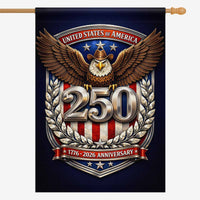 USA 250 Anniversary House Flag 1776–2026 Patriotic Eagle Shield Banner