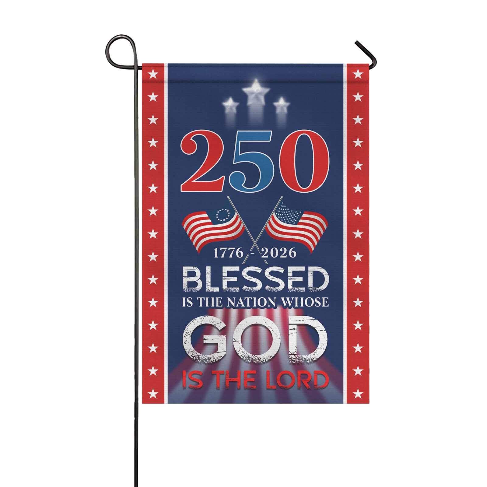 Blessed Is the Nation Garden Flag – America 250 Christian Faith Patriotic Flag