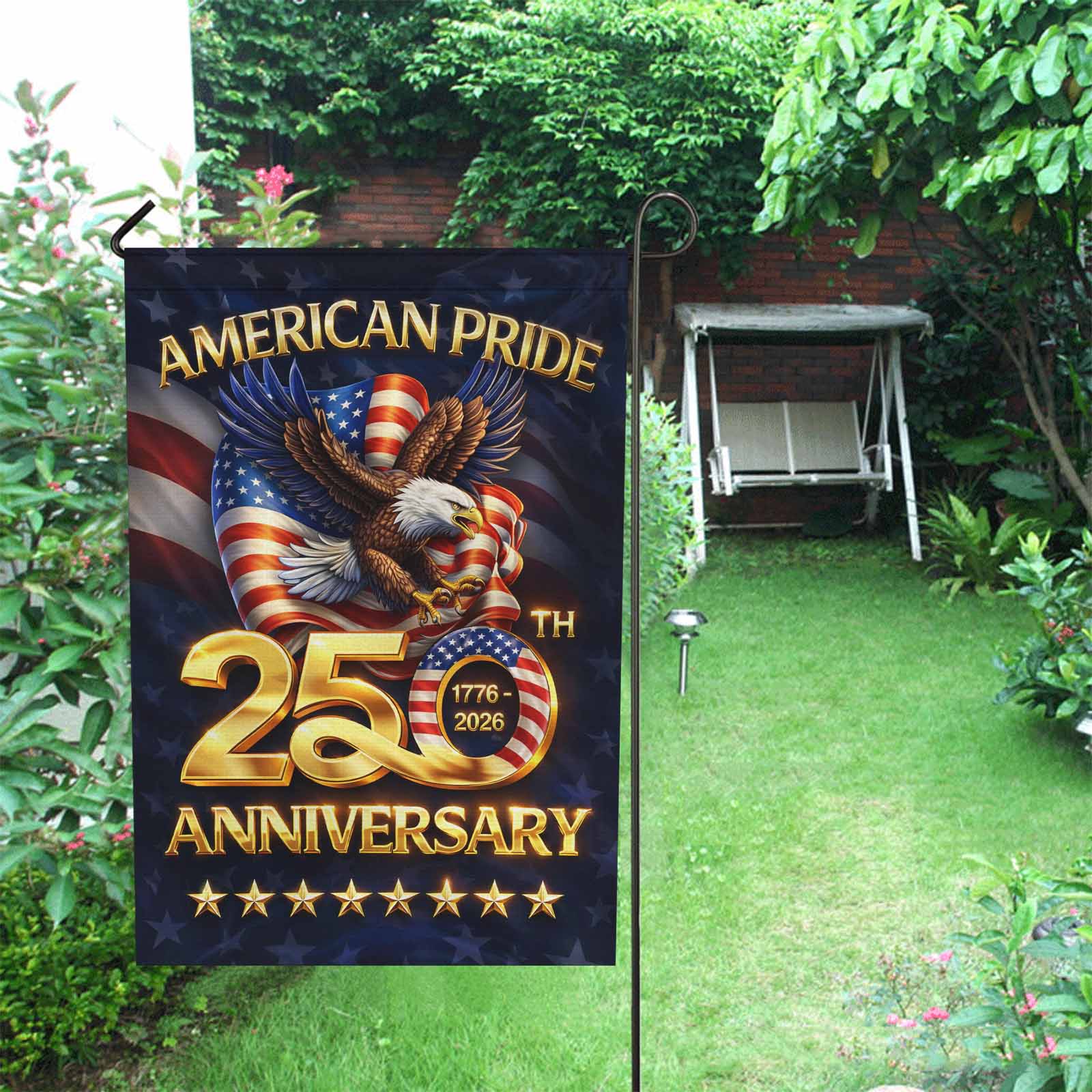 American Pride 250th Anniversary Garden Flag – Patriotic Eagle 1776–2026 USA Yard Decor