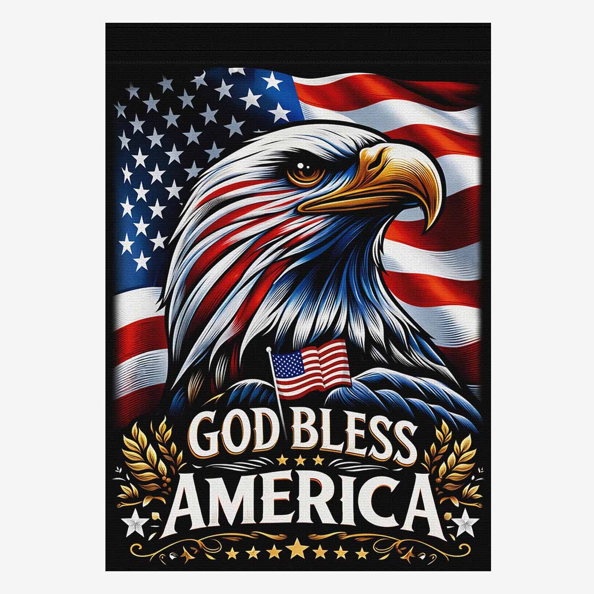 God Bless America Garden Flag Patriotic Eagle USA Decor