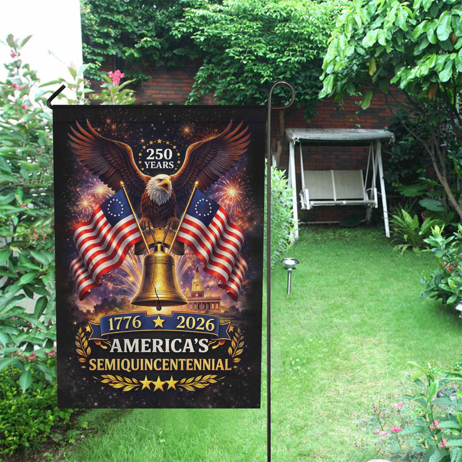 America’s Semiquincentennial Garden Flag – 250 Years 1776–2026 Patriotic Decor