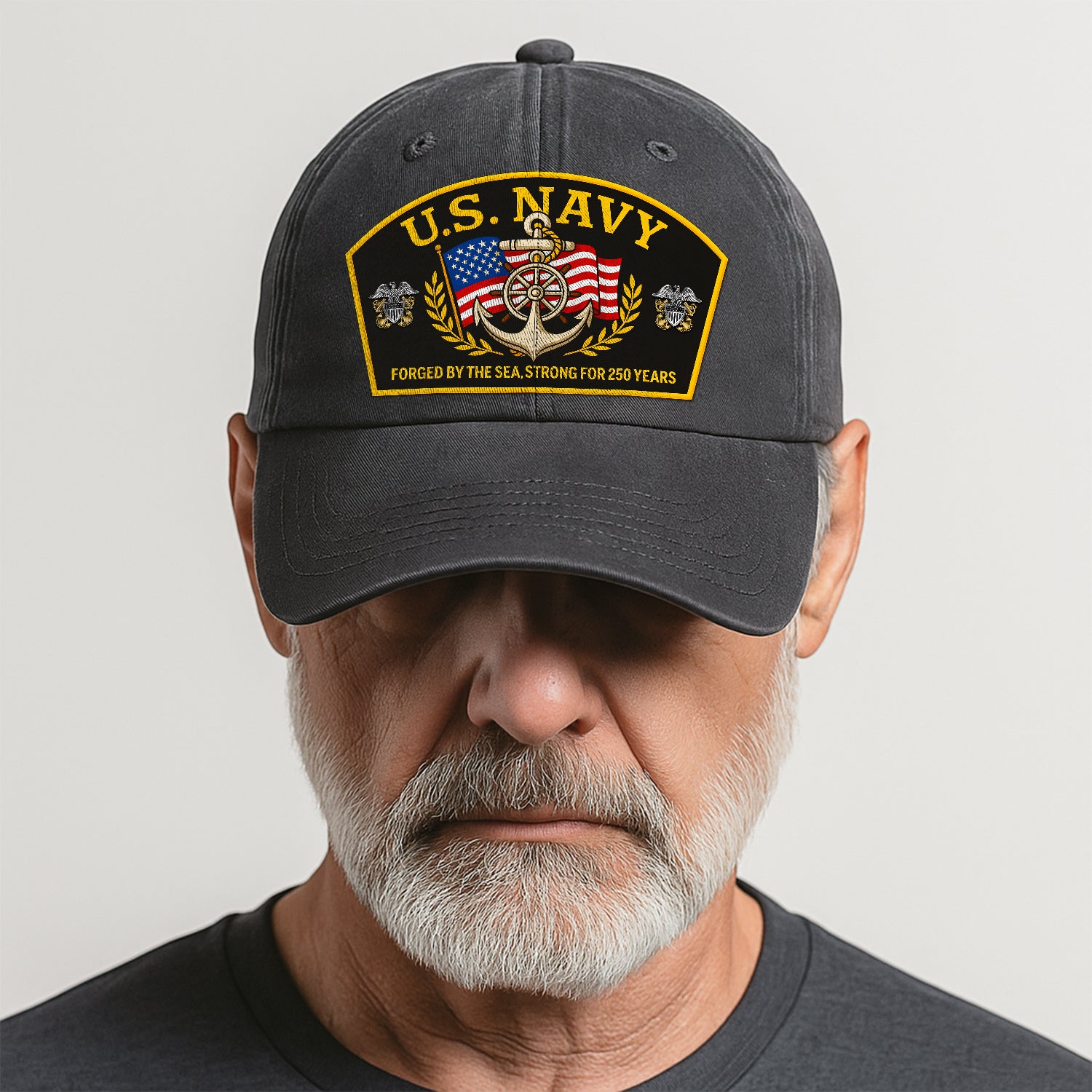 Custom Ranks & Text Premium Washed Denim Cap DC013