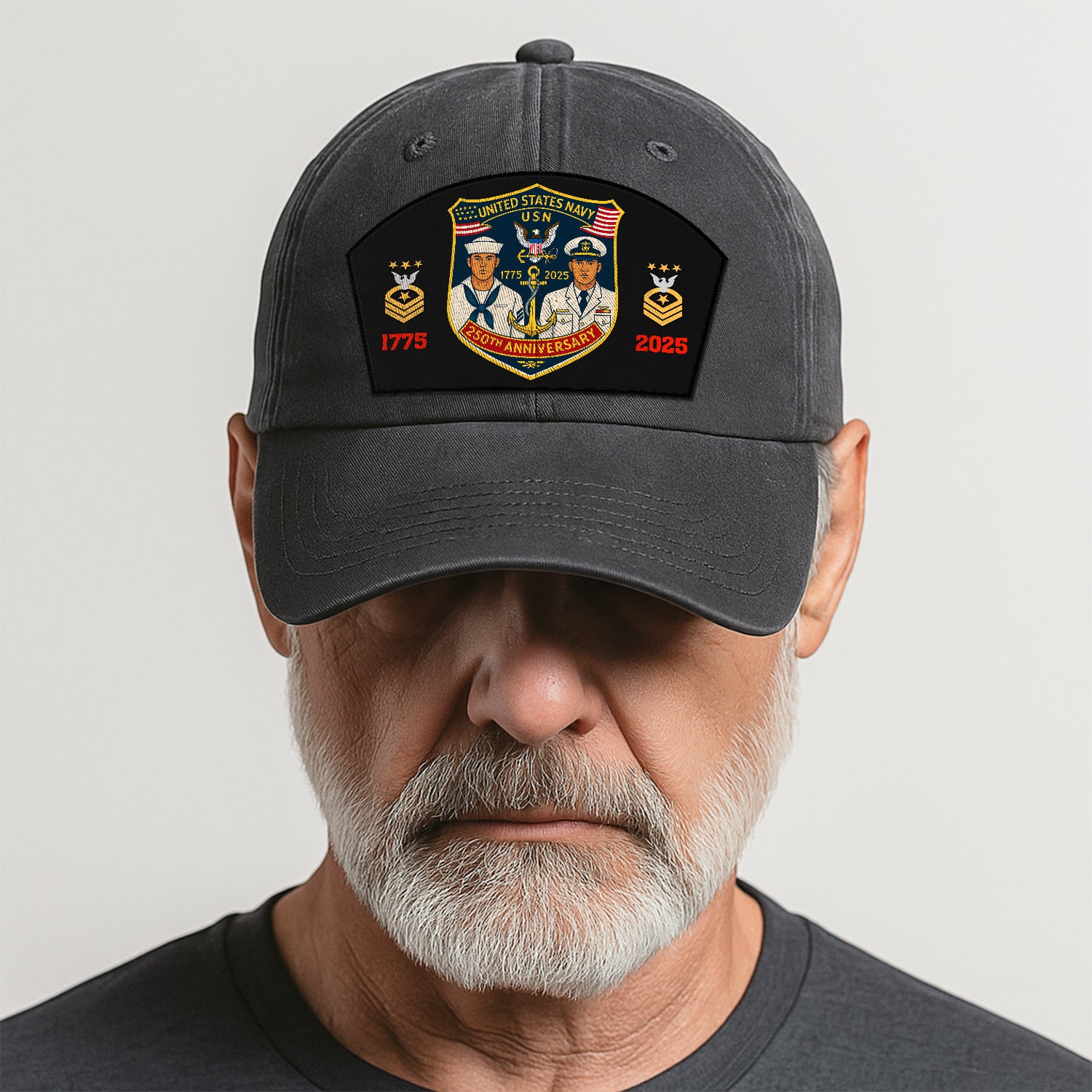 Custom Ranks & Text Premium Washed Denim Cap DC014