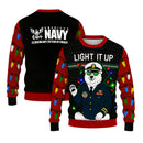 US Navy Light It Up Christmas Ugly Sweater